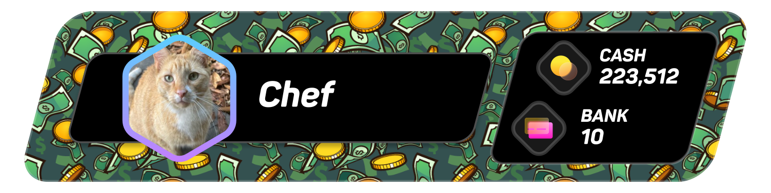 Example Mochi balance showing a member's cash and bank amounts